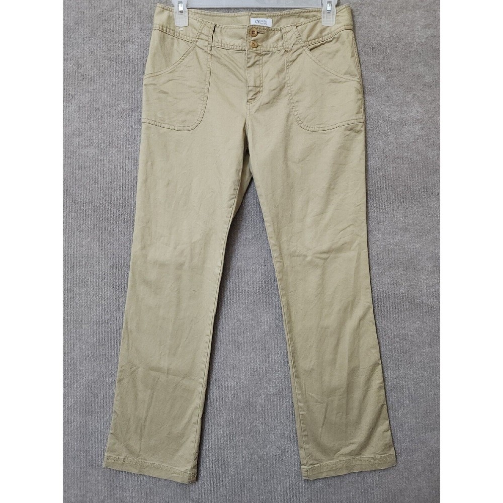 Guide Series Pants Womens 10 Beige Active Khaki Cotton Straight Stretch Leg